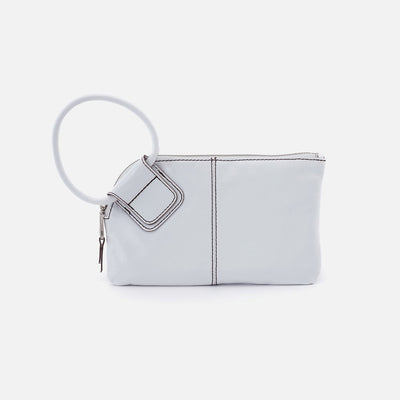 Sable Wristlet in Polished Leather - Optic White