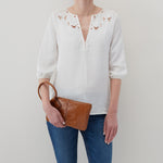 Sable Wristlet in Polished Leather - Truffle