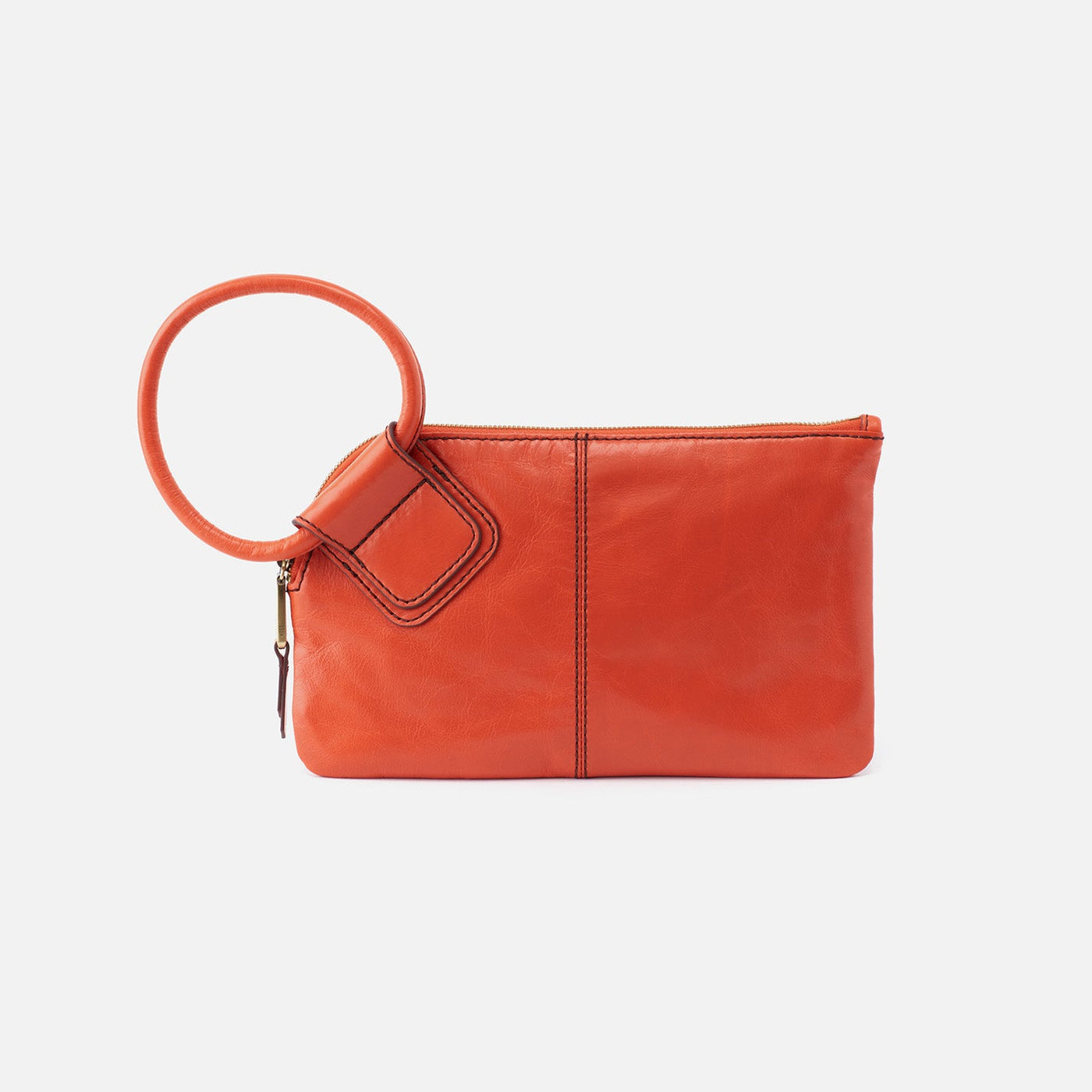 Sable Wristlet in Polished Leather - Zinnia