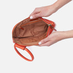 Sable Wristlet in Polished Leather - Zinnia