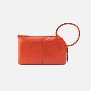 Sable Wristlet in Polished Leather - Zinnia