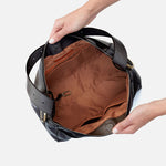 Render Shoulder Bag in Polished Leather - Black