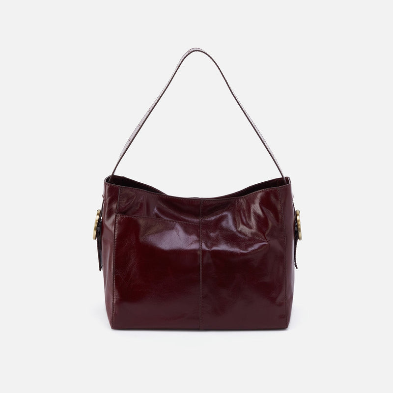 Render Shoulder Bag in Polished Leather - Merlot