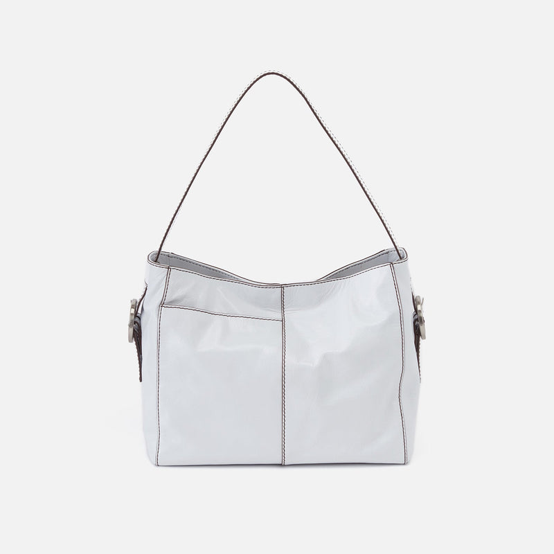 Render Shoulder Bag in Polished Leather - Optic White