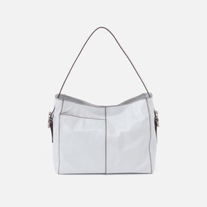 Render Shoulder Bag in Polished Leather - Optic White