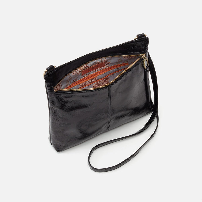Cambel Crossbody in Polished Leather - Black