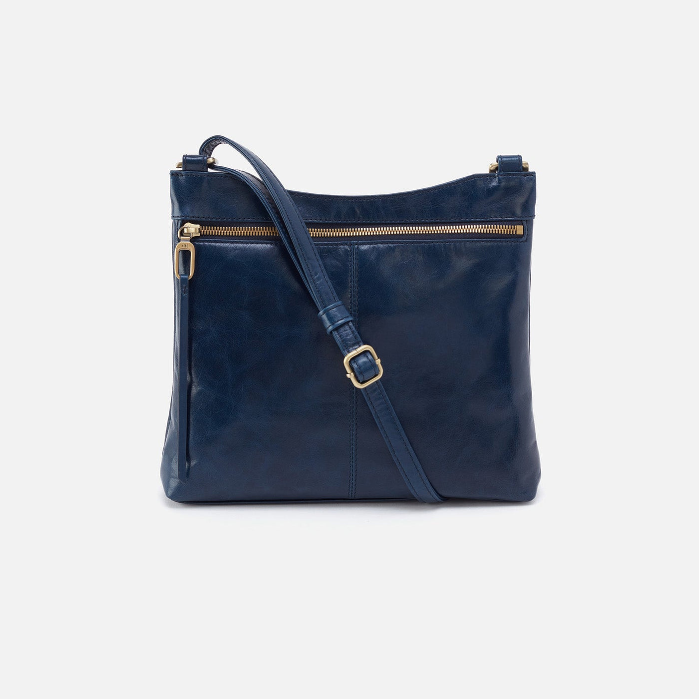 Cambel Crossbody in Polished Leather - Denim