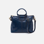 Sheila Medium Satchel in Polished Leather - Denim