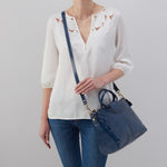 Sheila Medium Satchel in Polished Leather - Denim