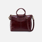 Sheila Medium Satchel in Polished Leather - Merlot