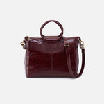 Sheila Medium Satchel in Polished Leather - Merlot
