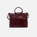 Sheila Medium Satchel in Polished Leather - Merlot