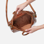 Sheila Medium Satchel in Polished Leather - Truffle