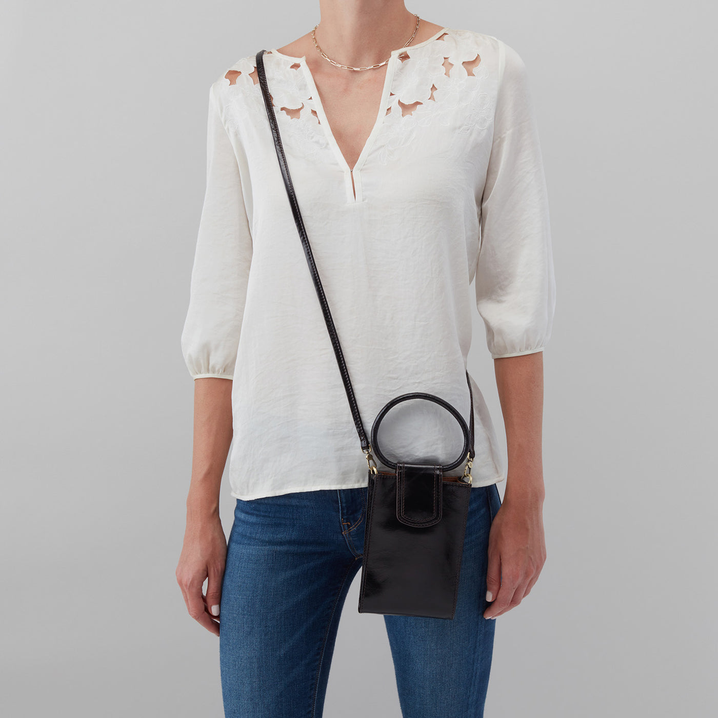 Sheila Phone Crossbody In Polished Leather