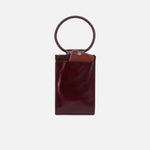 Sheila Phone Crossbody in Polished Leather - Merlot