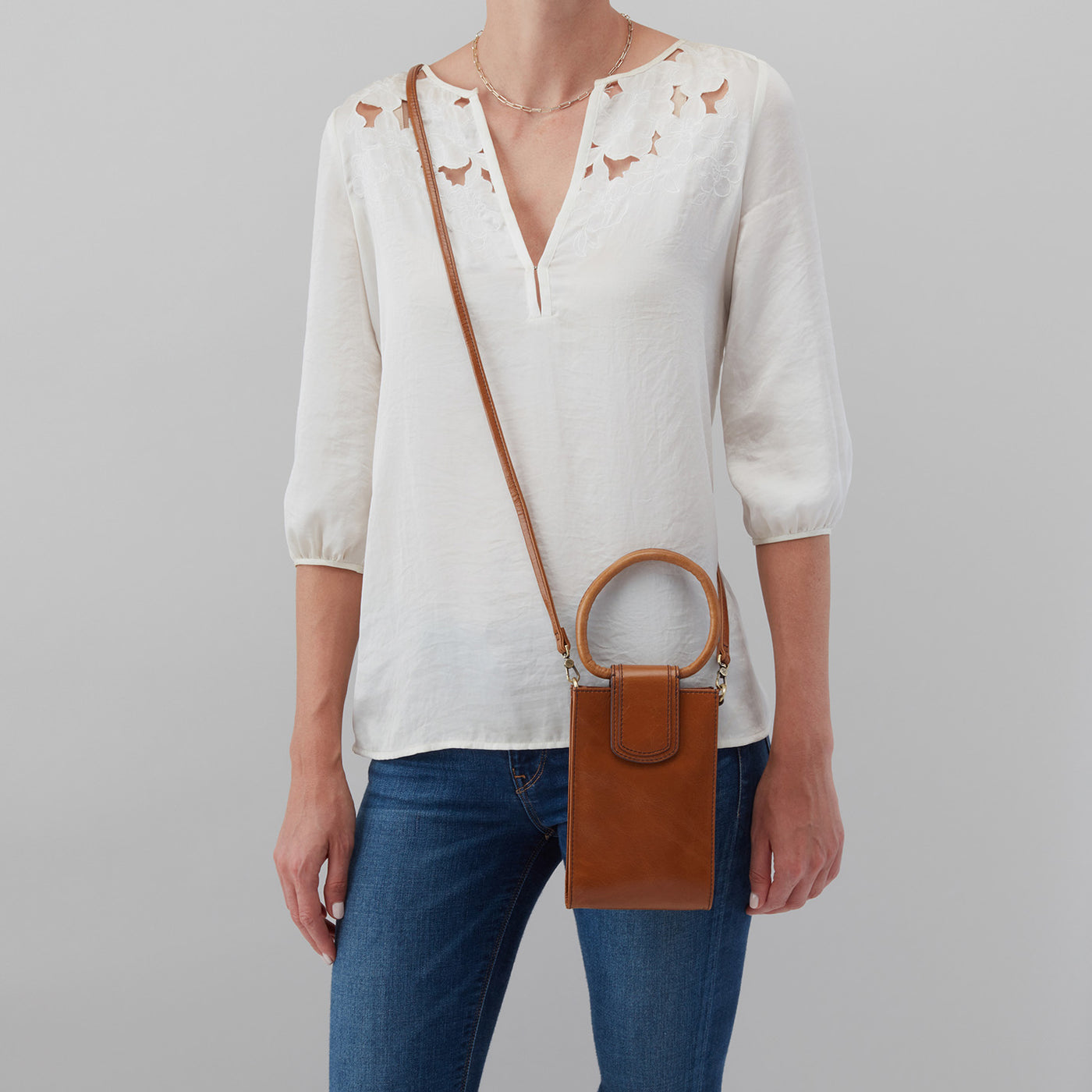 Sheila Phone Crossbody In Polished Leather