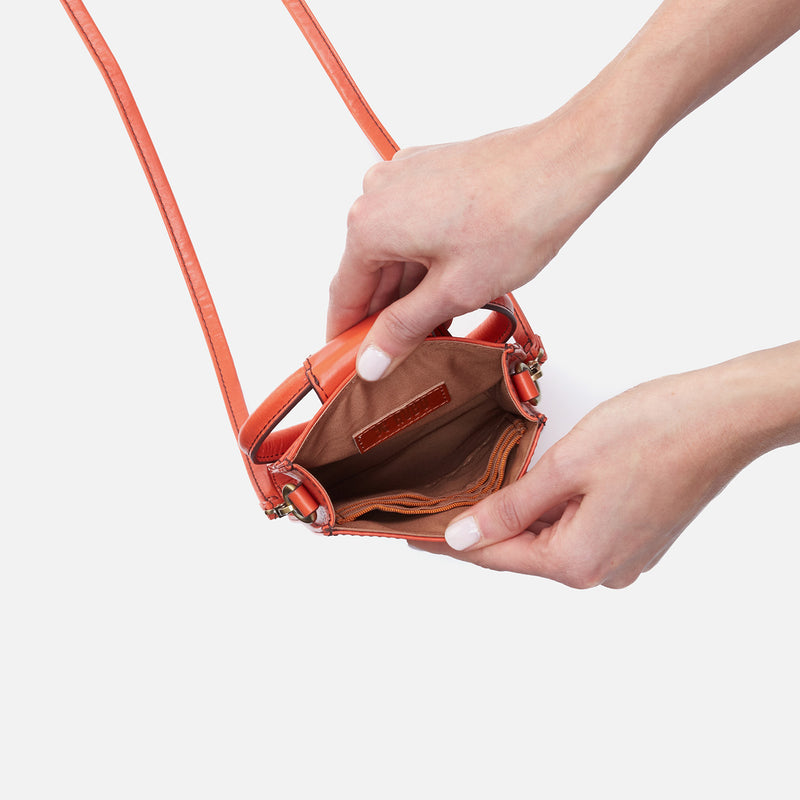 Sheila Phone Crossbody in Polished Leather - Zinnia
