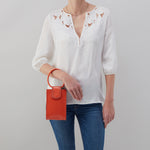 Sheila Phone Crossbody in Polished Leather - Zinnia