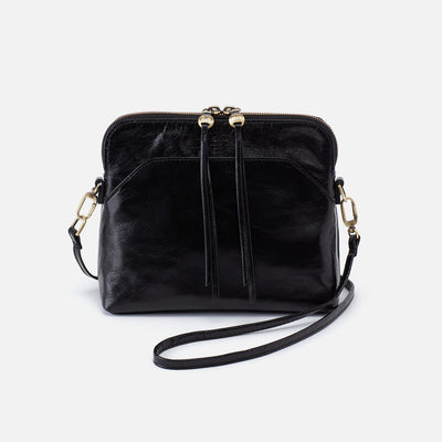 Reeva Crossbody in Polished Leather - Black