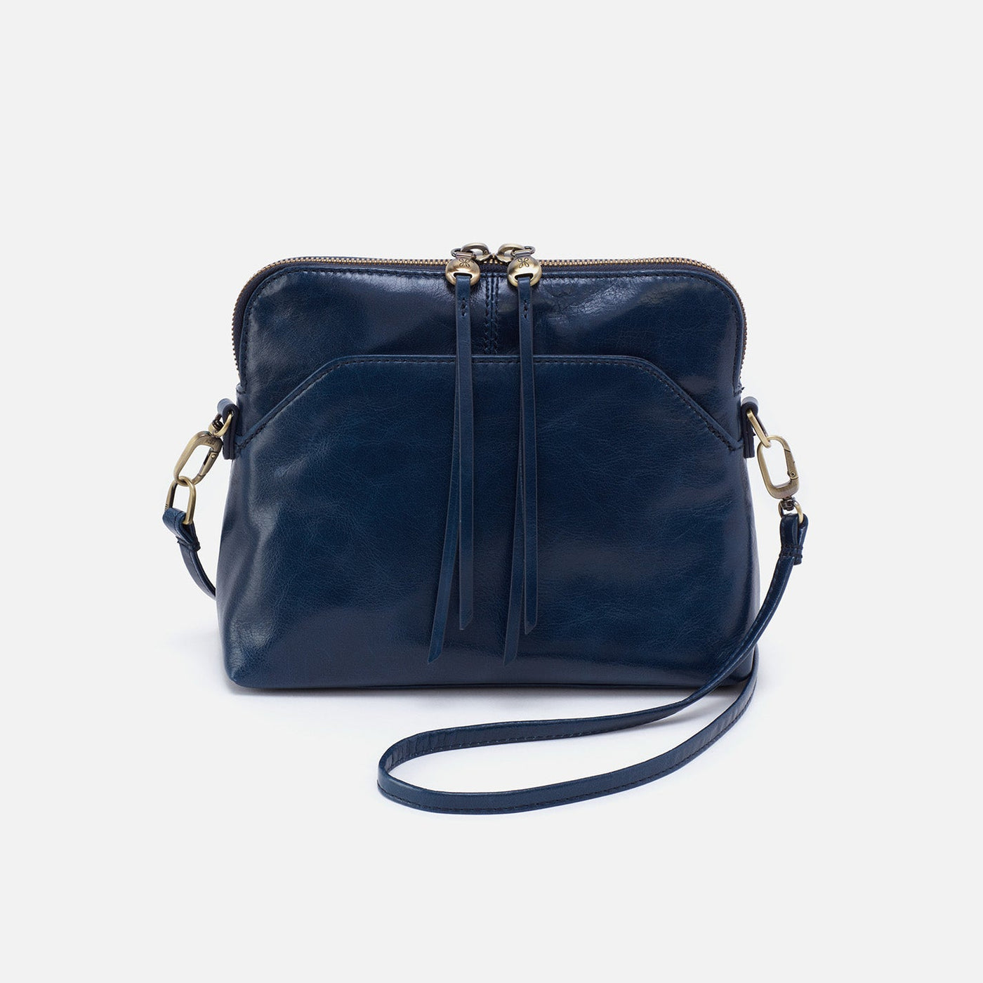 Reeva Crossbody in Polished Leather - Denim