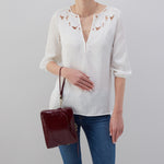 Reeva Crossbody in Polished Leather - Merlot
