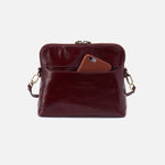 Reeva Crossbody in Polished Leather - Merlot