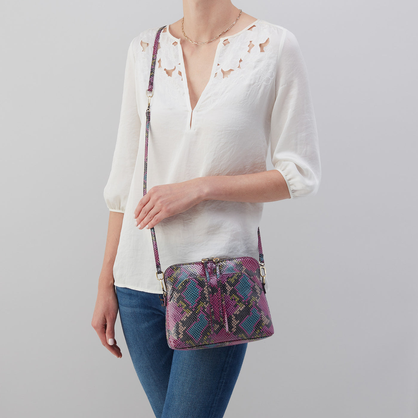 Reeva Crossbody In Printed Leather