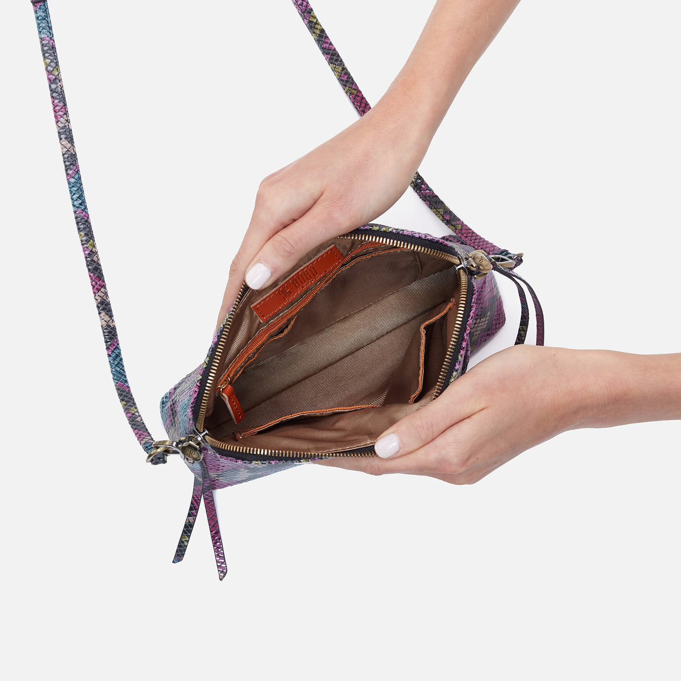 Reeva Crossbody In Printed Leather