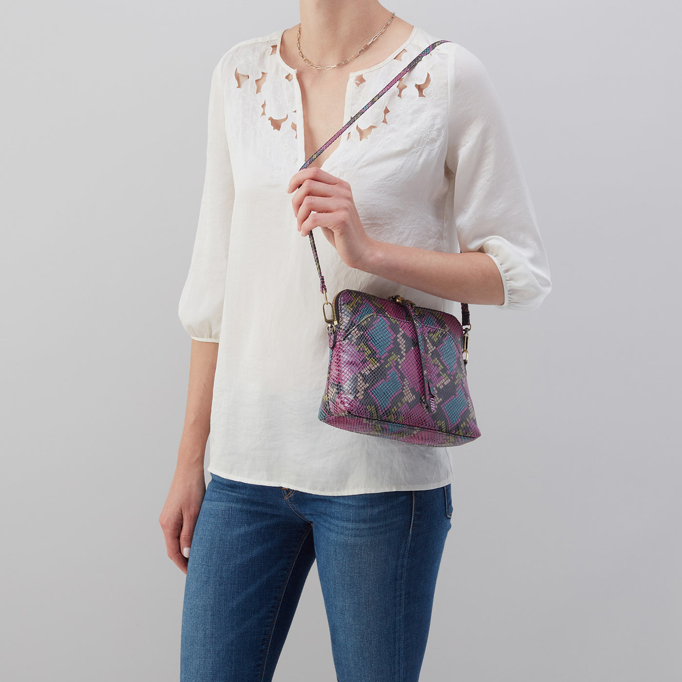 Reeva Crossbody In Printed Leather