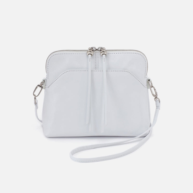 Reeva Crossbody in Polished Leather - Optic White