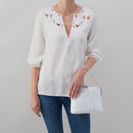Reeva Crossbody in Polished Leather - Optic White