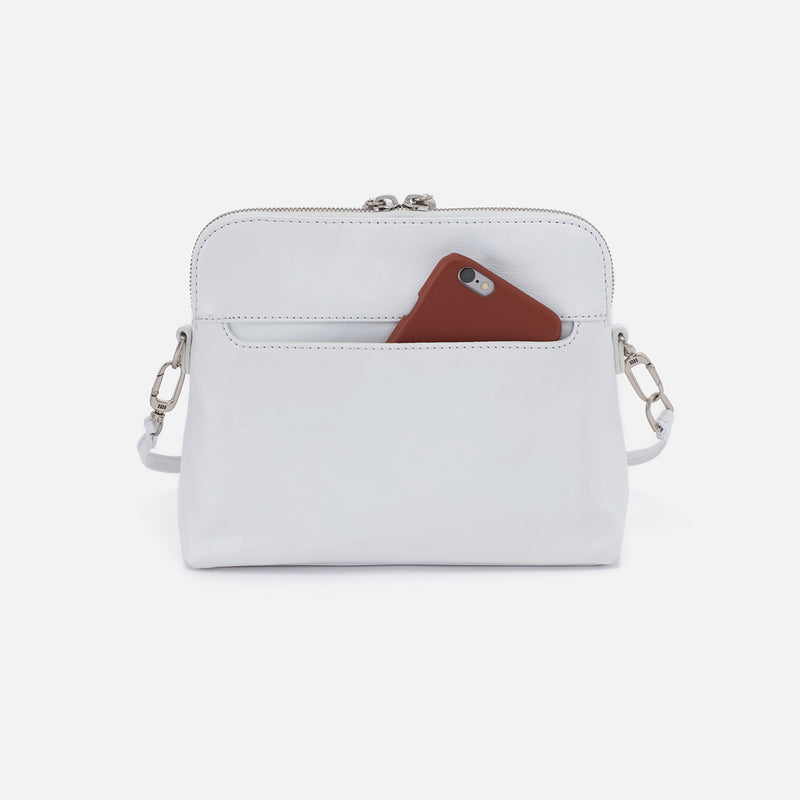 Reeva Crossbody in Polished Leather - Optic White
