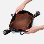 Tripp + Guitar Strap Tote in Polished Leather - Black