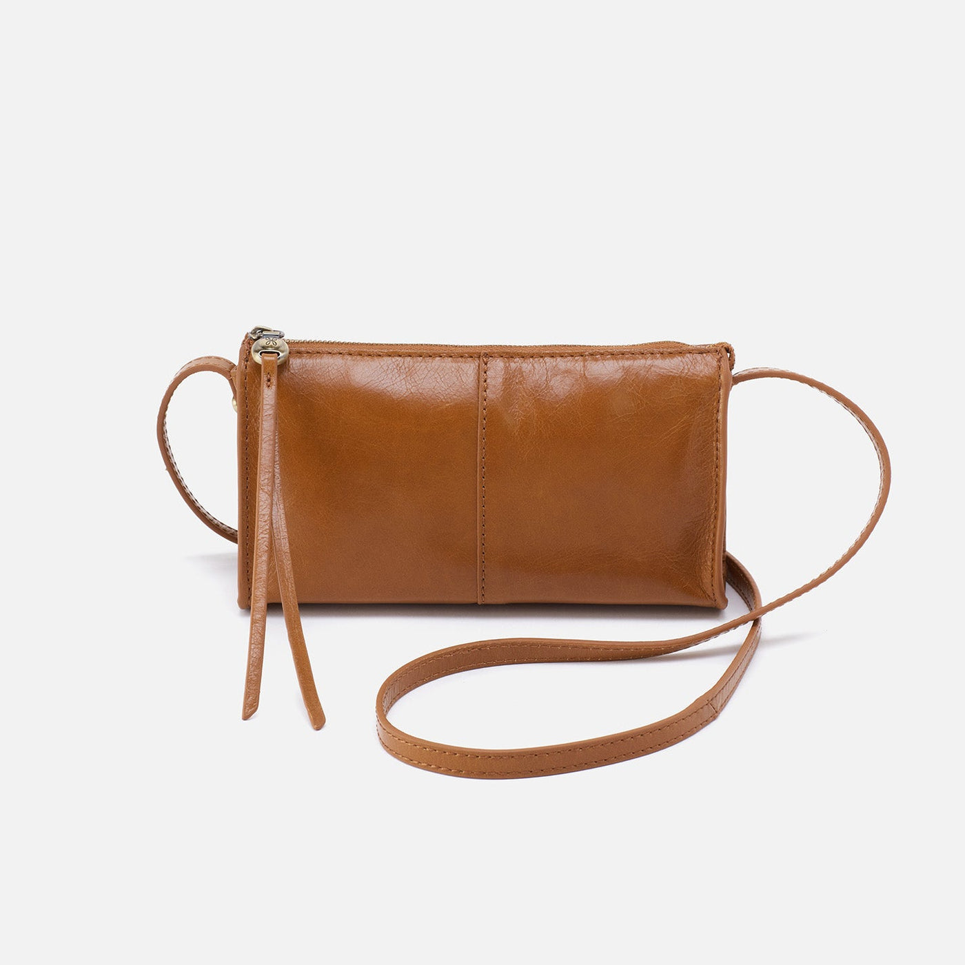 Jewel Crossbody in Polished Leather - Truffle